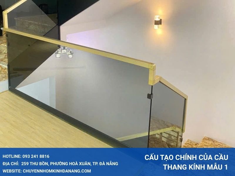 Cấu tạo chính của cầu thang kính mẫu 1