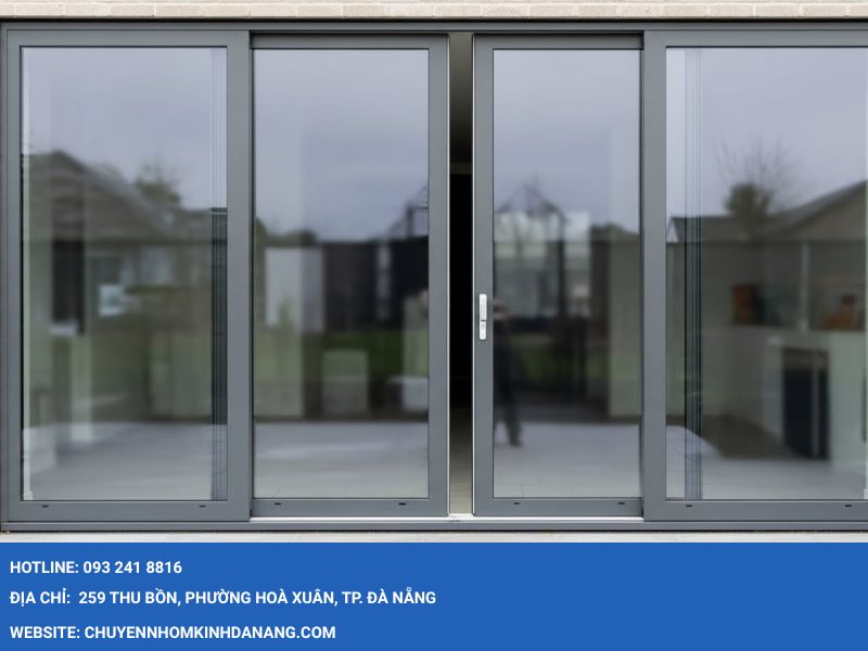 Cửa đi 2 cánh xếp trượt Xingfa Hưng Thịnh