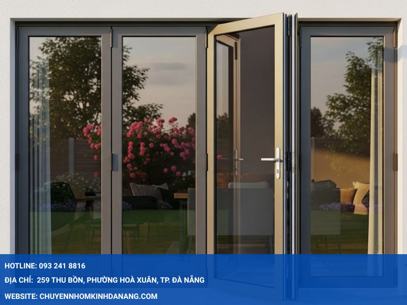 Cửa đi 4 cánh nhôm Xingfa Nhôm Kính Hưng Thịnh Đà Nẵng