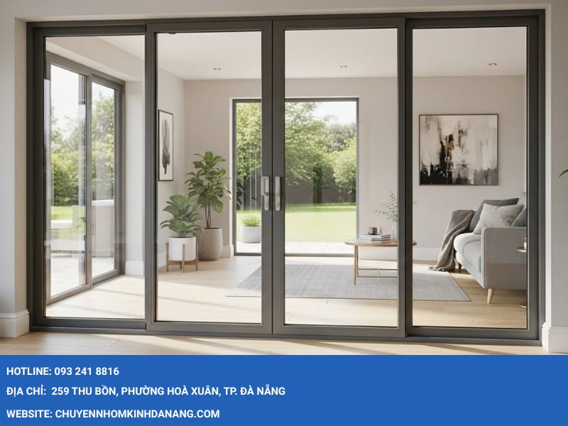 Cửa đi mở trượt 4 cánh Xingfa Hưng Thịnh Đà Nẵng