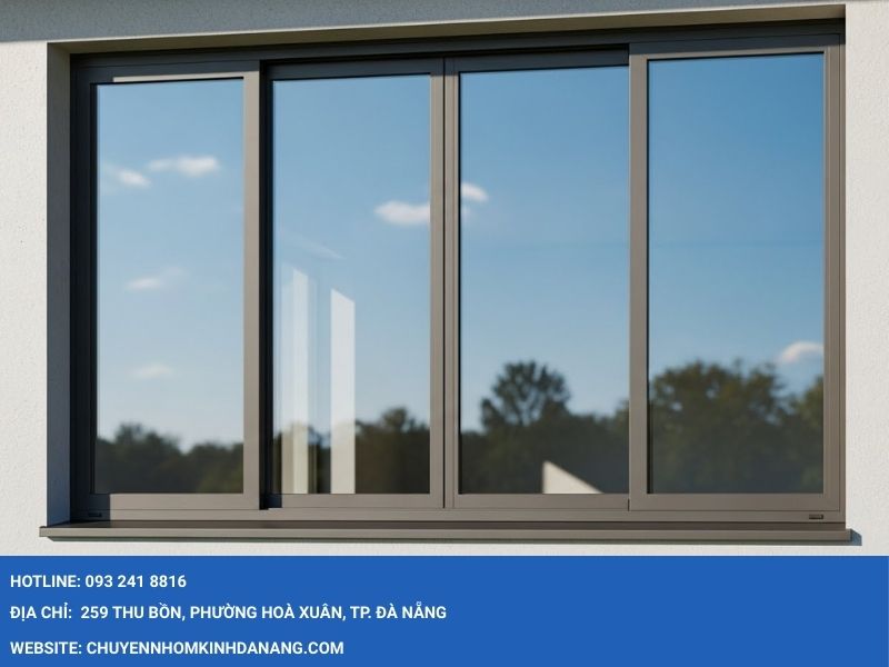 Cửa sổ 4 cánh mở trượt nhôm Xingfa Nhôm Kính Hưng Thịnh Đà Nẵng