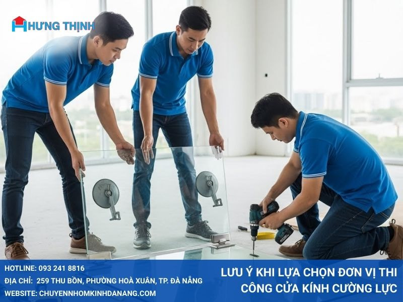 Lưu ý khi lựa chọn đơn vị thi công cửa kính cường lực