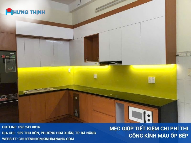 Mẹo giúp tiết kiệm chi phí thi công kính màu ốp bếp