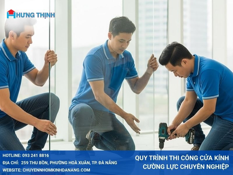 Quy trình thi công cửa kính cường lực chuyên nghiệp