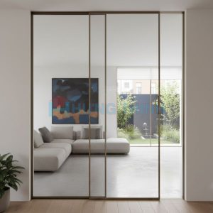 Hình thực tế cửa nhôm slim trượt 2 cánh 1 cố định