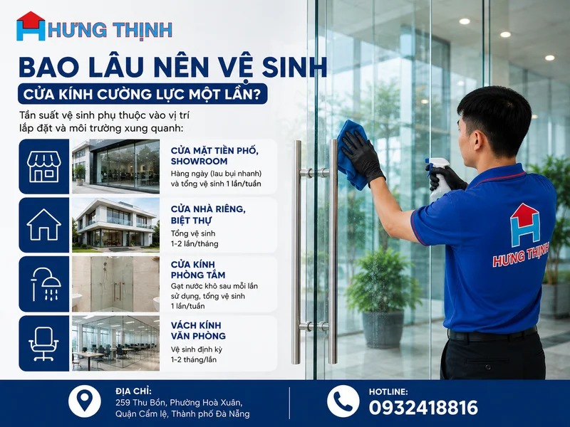 Bao lâu nên vệ sinh cửa kính cường lực một lần?