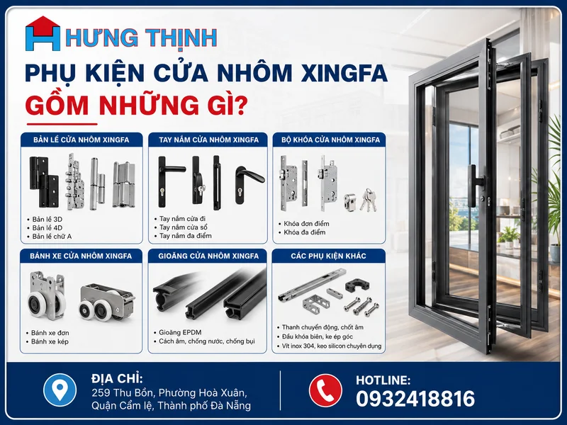 Phụ kiện cửa nhôm Xingfa gồm những gì?