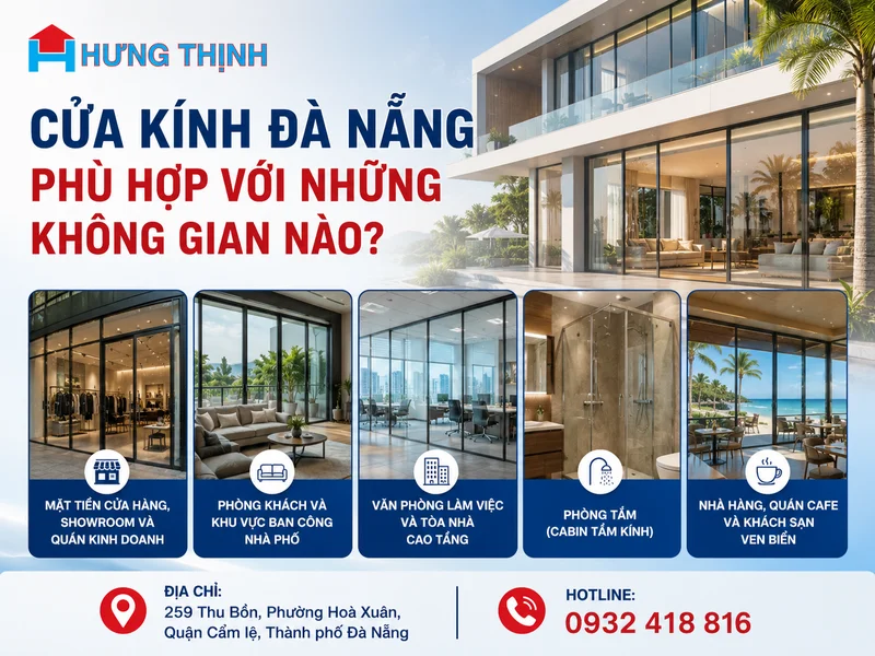 Cửa kính Đà Nẵng phù hợp với những không gian nào?