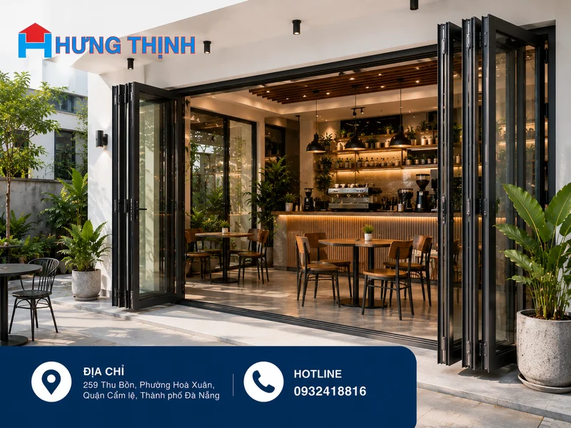 Cửa kính xếp trượt tạo không gian mở