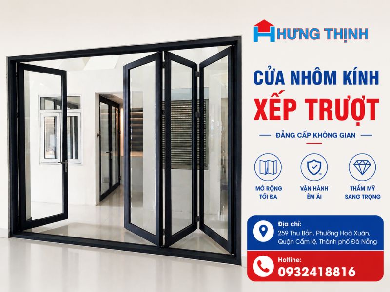 Cửa nhôm kính xếp trượt (Đẳng cấp không gian)