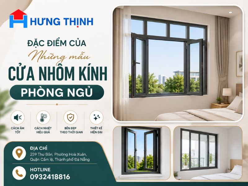 Đặc điểm của những mẫu cửa sổ nhôm kính phòng ngủ
