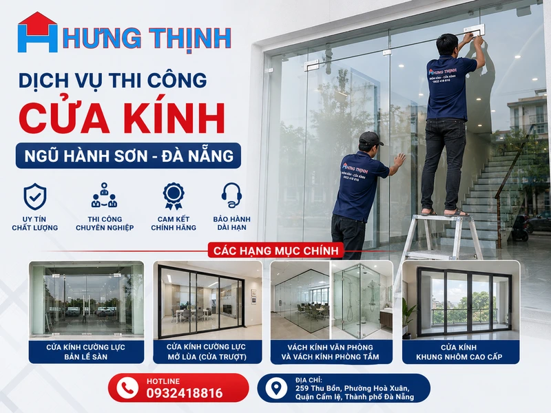 Dịch vụ thi công cửa kính Ngũ Hành Sơn Đà Nẵng gồm những hạng mục nào?