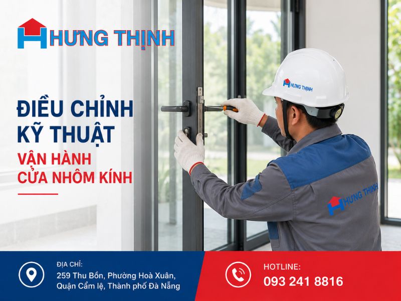 Điều chỉnh kỹ thuật vận hành cửa nhôm kính