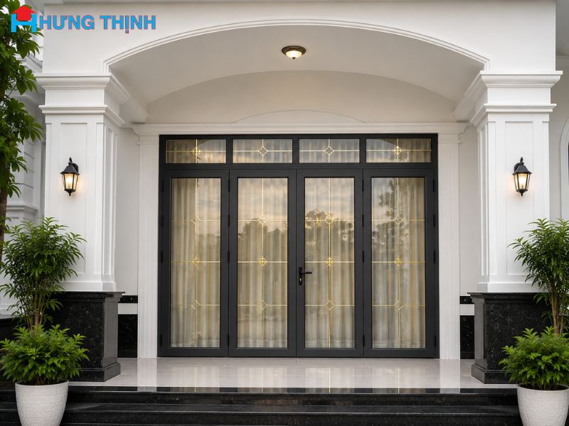 Mẫu cửa nhôm kính phòng khách đẹp