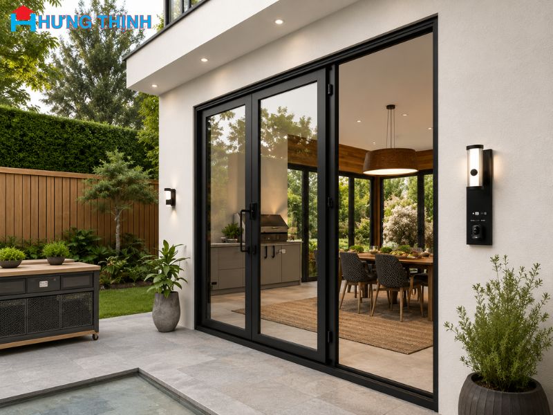 Mẫu cửa nhôm kính phòng khách đẹp