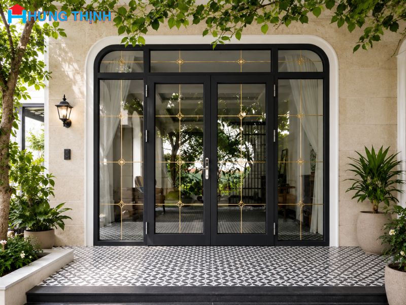 Mẫu cửa nhôm kính phòng khách đẹp