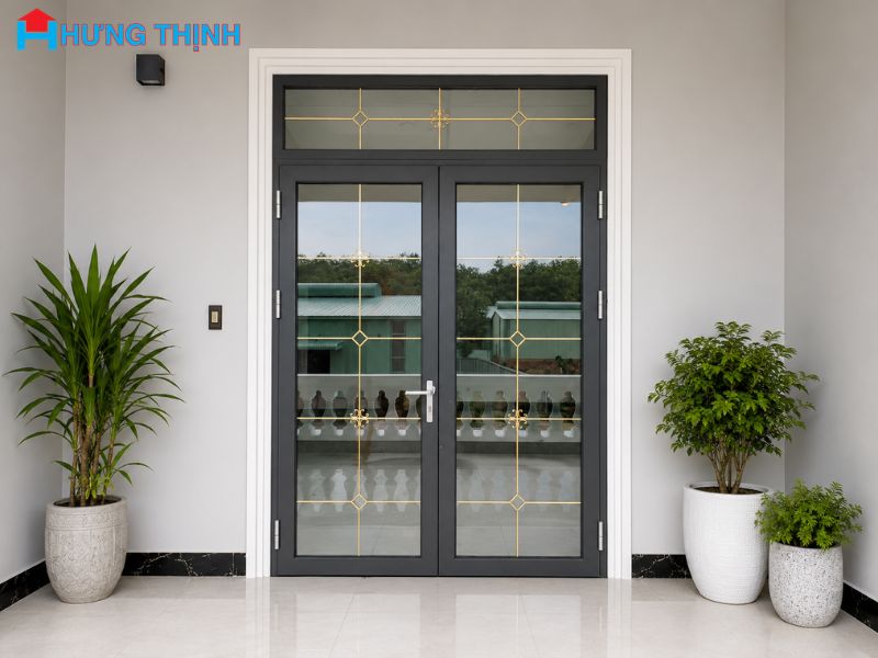 Mẫu cửa nhôm kính phòng khách đẹp