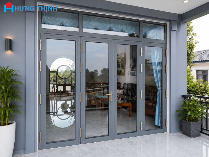 Mẫu cửa nhôm kính phòng khách đẹp