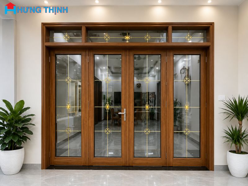 Mẫu cửa nhôm kính phòng khách đẹp