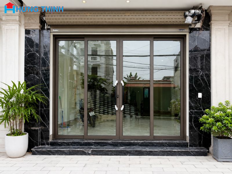 Mẫu cửa nhôm kính phòng khách đẹp