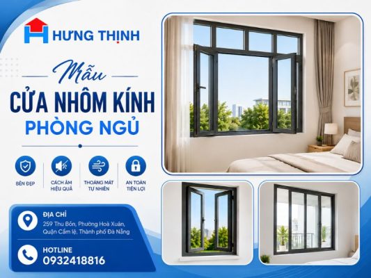 Mẫu cửa nhôm kính phòng ngủ
