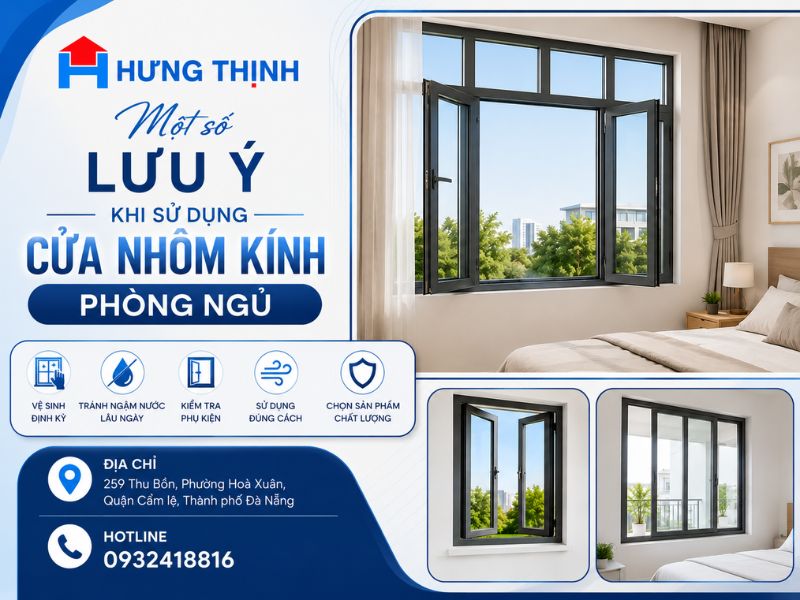 Một số lưu ý khi sử dụng cửa nhôm kính phòng ngủ