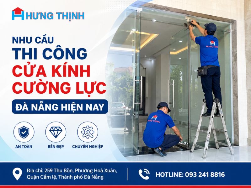 Nhu cầu thi công cửa kính cường lực Đà Nẵng hiện nay