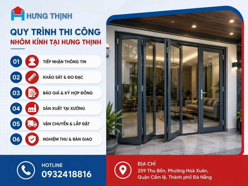 Quy trình thi công nhôm kính tại Nhôm Kính Hưng Thịnh