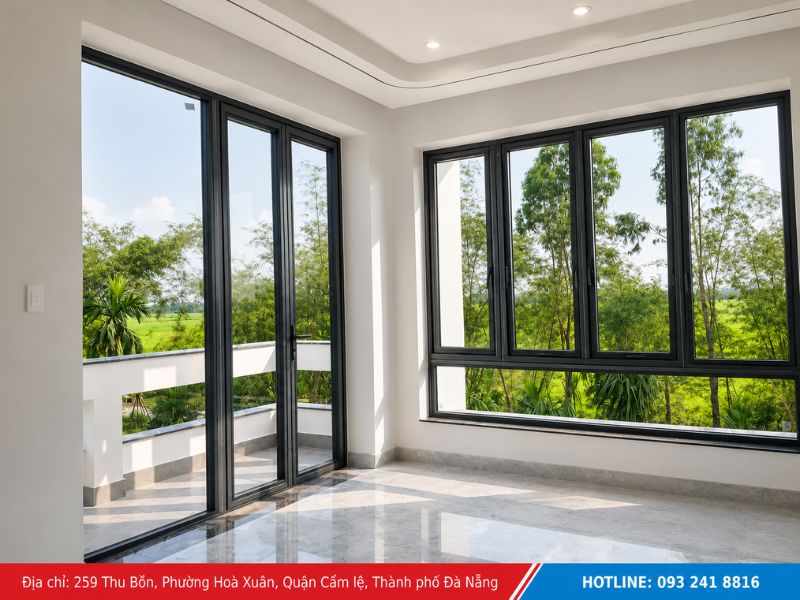 Thi công cửa kính cường lực Đà Nẵng ban công
