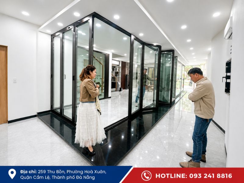 Thi công cửa kính cường lực Đà Nẵng văn phòng