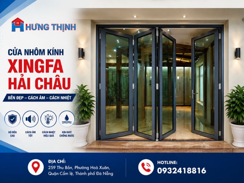 Thi công cửa nhôm kính Xingfa Hải Châu