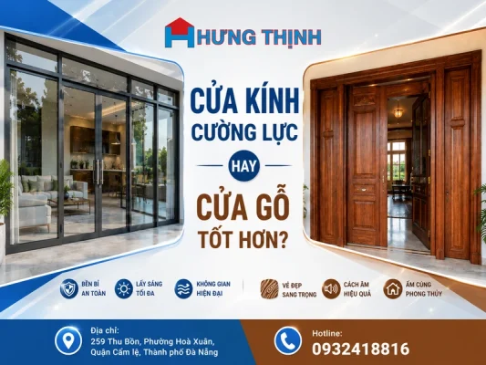 Cửa kính cường lực hay cửa gỗ tốt hơn
