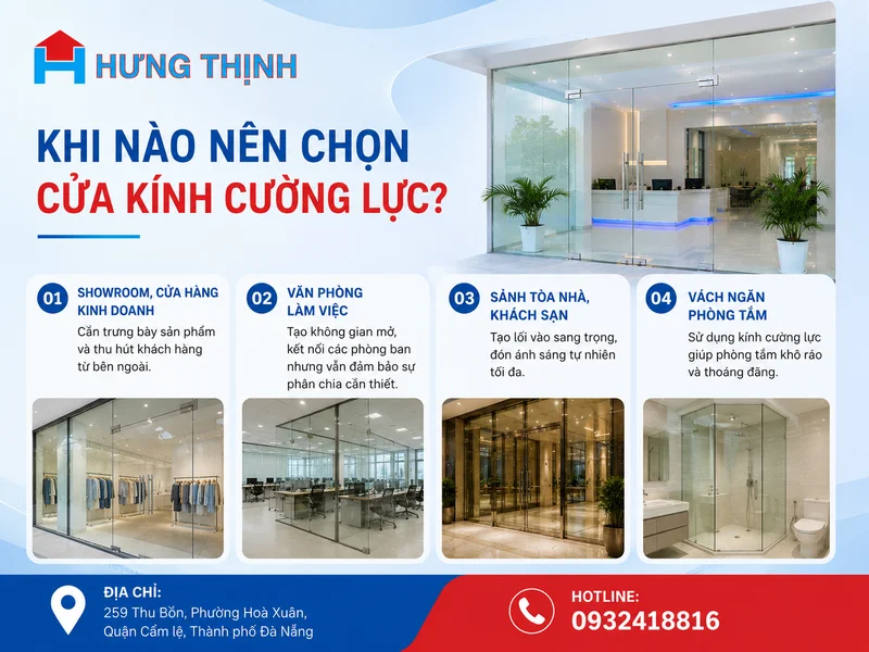 Khi nào nên chọn cửa kính cường lực?