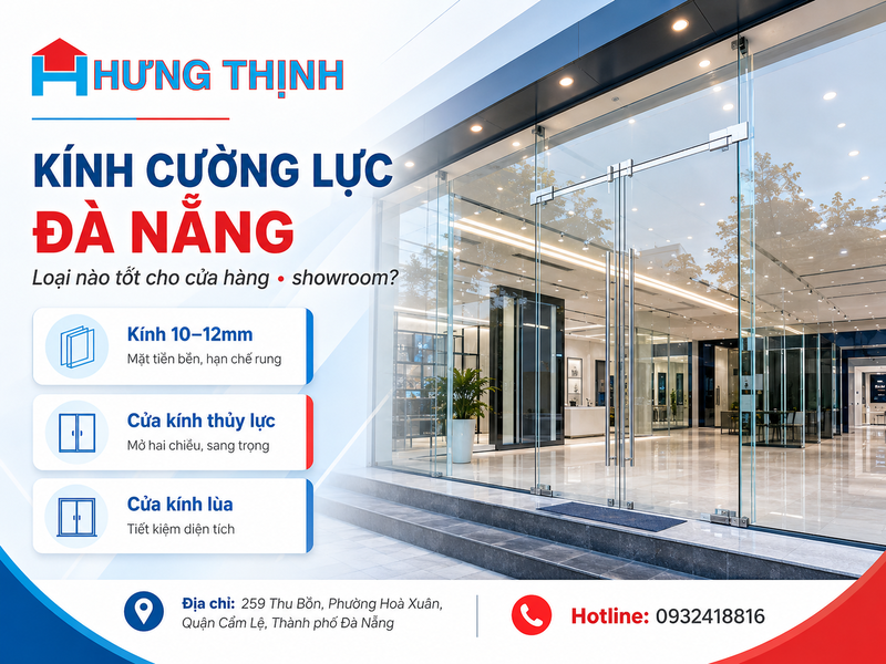 Kính cường lực Đà Nẵng loại nào tốt đối với cửa hàng và showroom kinh doanh