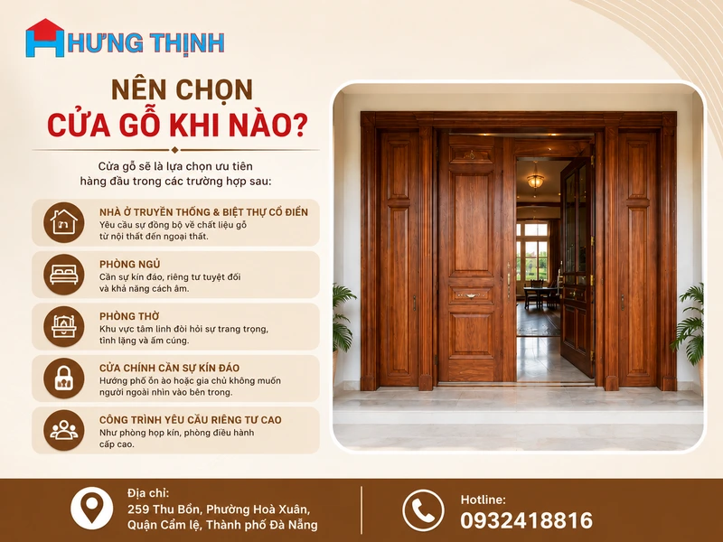 Nên chọn cửa gỗ khi nào?