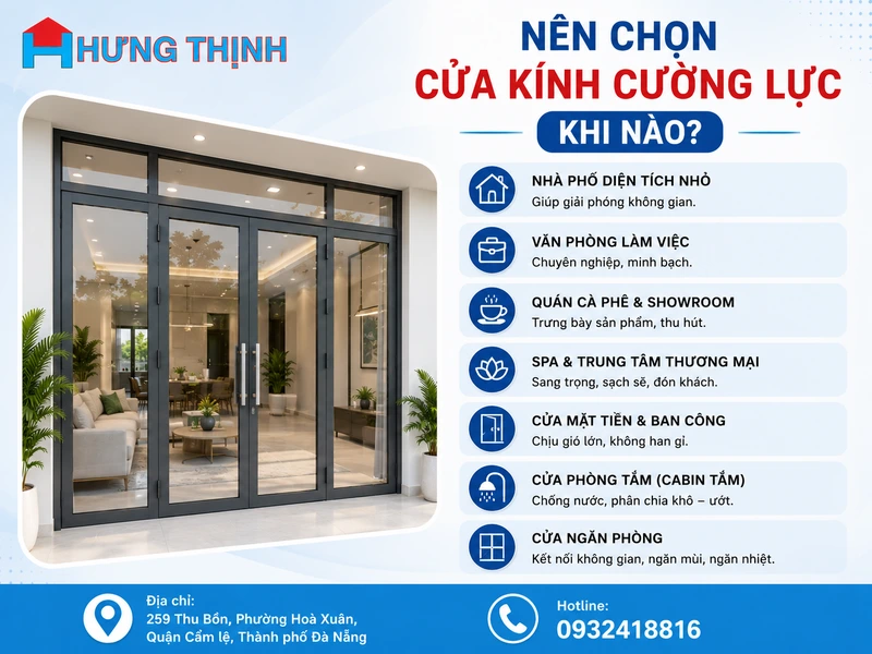 Nên chọn cửa kính cường lực khi nào?
