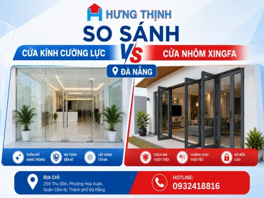 So sánh cửa kính cường lực và cửa nhôm xingfa Đà Nẵng